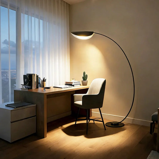 Lampe sur pied LED moderne en forme d'arc, réglable, 3 couleurs, pour salon, chambre à coucher, lampe sur pied minimaliste en métal, décoration intérieure