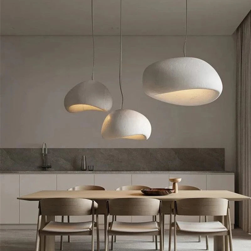 Lampes suspendues nordiques Wabi Sabi, éclairage de salle à manger, salon moderne, chambre à coucher, lustre LED, luminaire suspendu de style loft