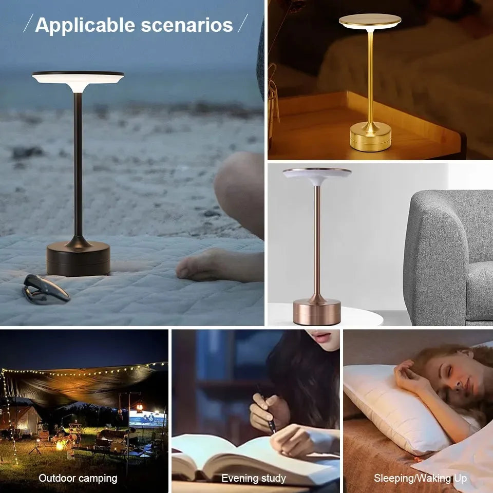 LED lampe de Table capteur tactile veilleuse USB Rechargeable Dimmable Portable chambre sans fil lampe de lecture Restaurant hôtel Bar