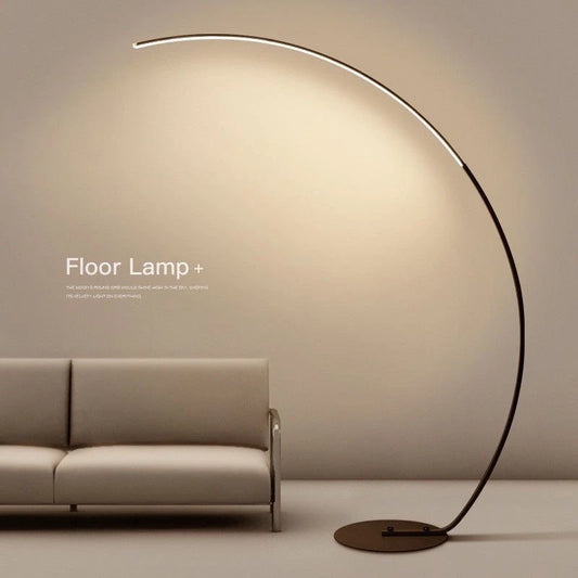 Lampadaire Led nordique moderne en forme d'arc, lumière sur pied avec télécommande à intensité variable, pour salon, chambre à coucher, canapé, étude, éclairage décoratif