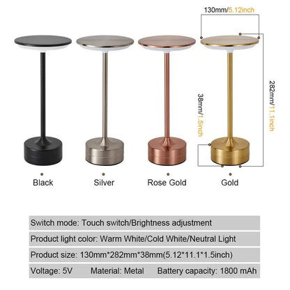 LED lampe de Table capteur tactile veilleuse USB Rechargeable Dimmable Portable chambre sans fil lampe de lecture Restaurant hôtel Bar